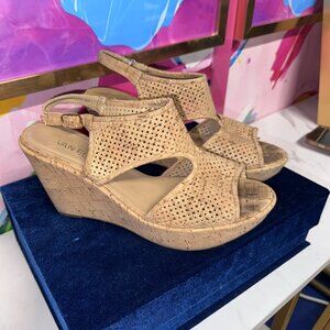 Van Eli "Eleni" Natural Cork Wedge Sandals